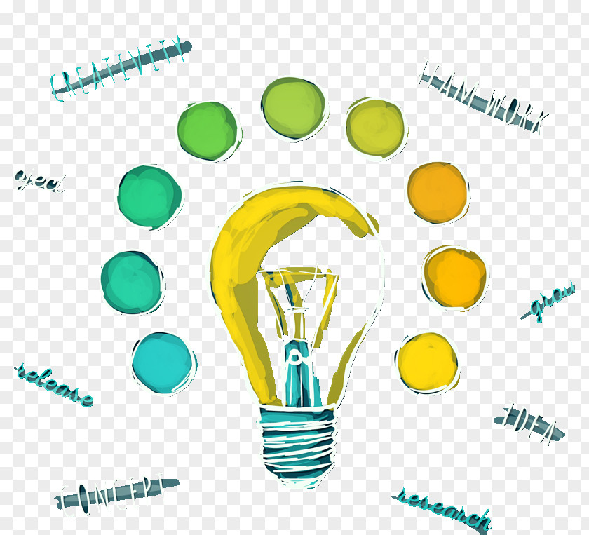 Creative Colored Bulb Illustration Light PNG