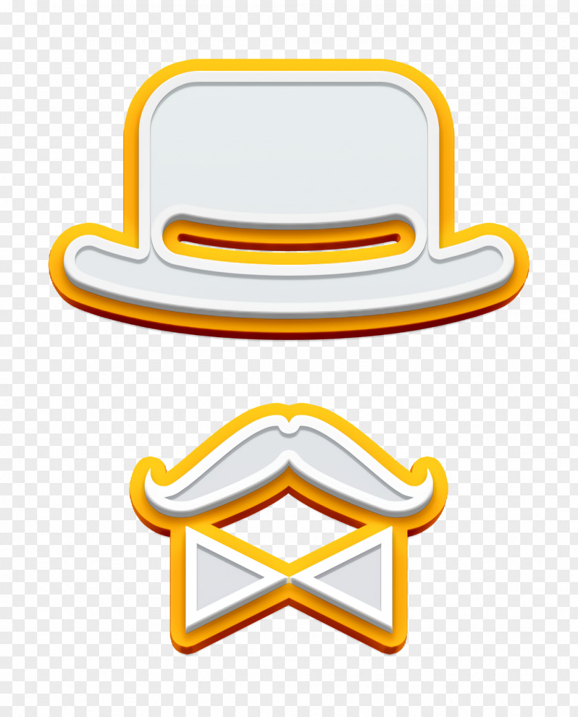 People Icon Style Antique Male Character Of A Hat Bow And Mustache PNG