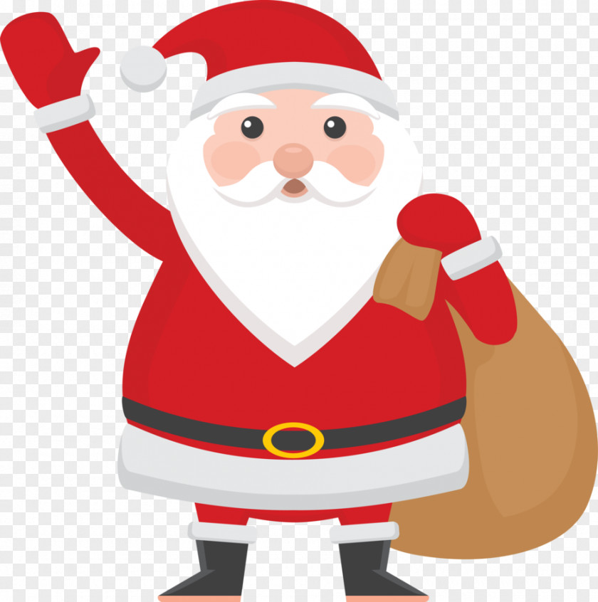 Santa Claus Carrying A Gift Bag Christmas Clip Art PNG