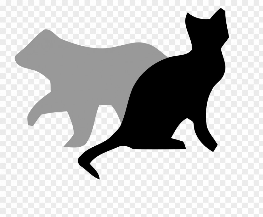 Silhouette Black Cat Savannah Whiskers Clip Art PNG