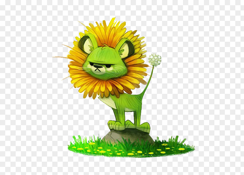 Sunflower Cartoon Lion Head Simba Painting DeviantArt PNG