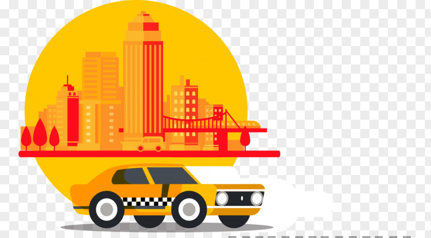 Tehran City Car Yellow Vector Graphics Image PNG