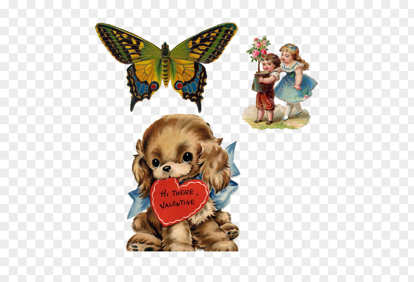 Butterfly,puppy,Retro,Child,Crafts Puppy Valentine's Day Heart Clip Art PNG