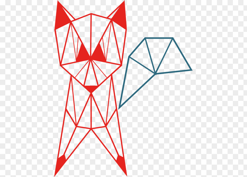 Fox Geometric Triangle Paper Point Area PNG