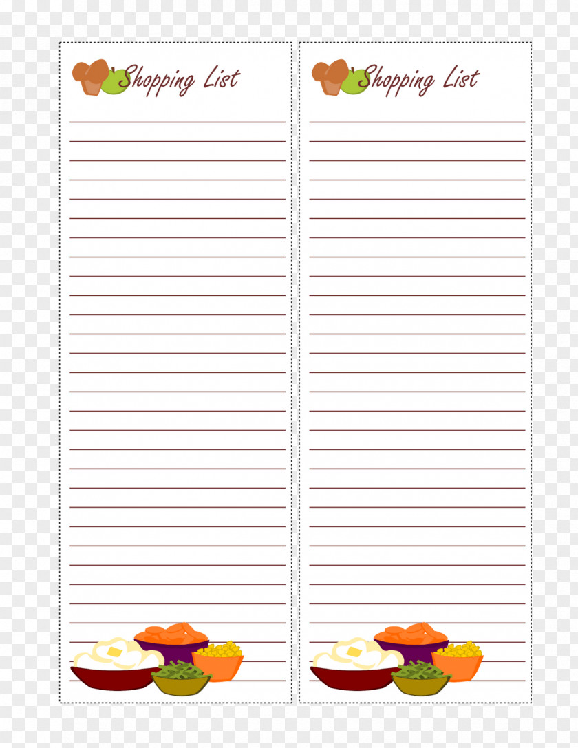 Grocery List Paper PNG