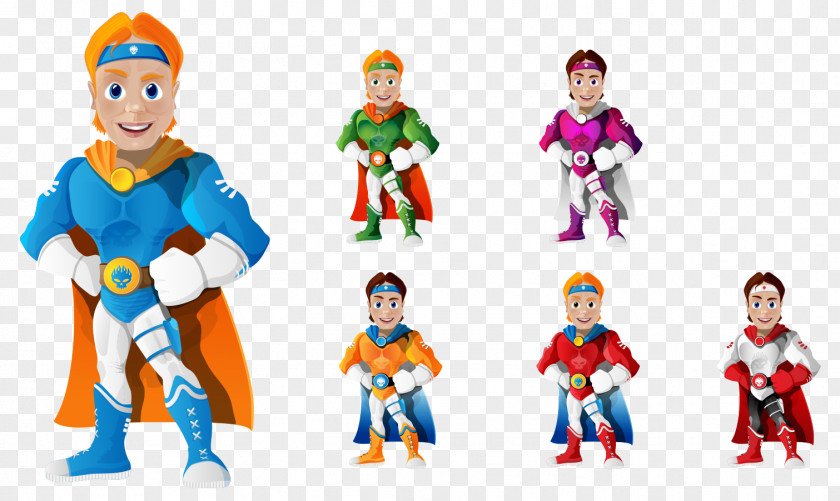 Hand Colored Cartoon Hero Superman Superhero Character PNG