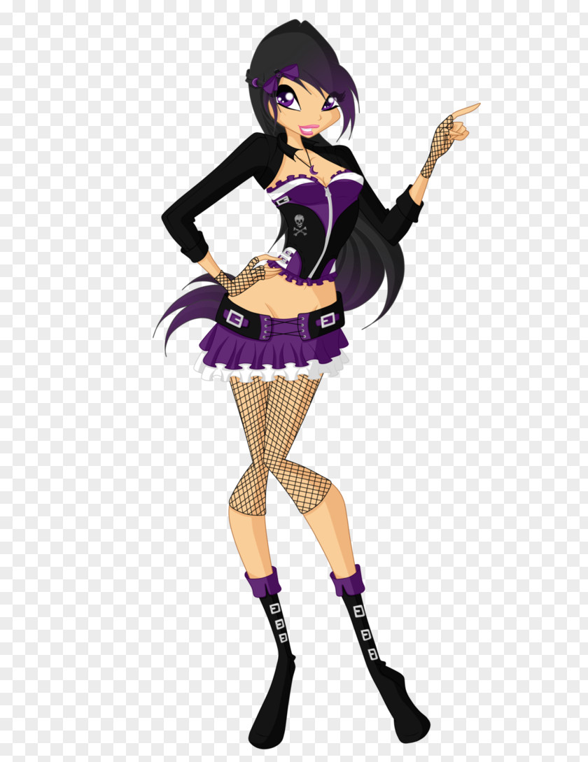 Season 2 Black Hair CascadaCartoon Birthday Elements Roxy Winx Club PNG