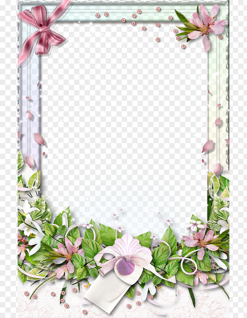 Flowers Frame Material PNG