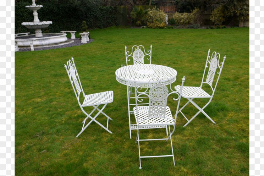 Iron Table Garden Furniture Chair PNG