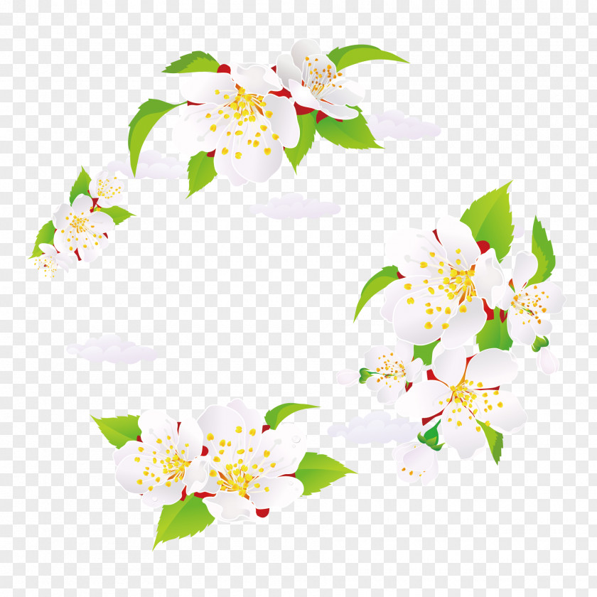 Vector Japanese Cherry Blossoms Insect Caterpillar Cartoon Illustration PNG