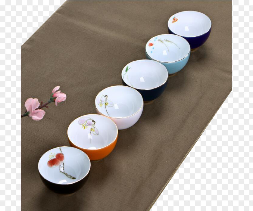 Floral Pattern Teacup Tea Jingdezhen Sake Set Porcelain Ceramic PNG