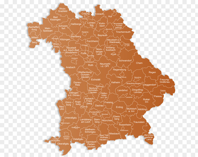 Map Bajorország Járásai Upper Palatinate Districts Of Germany German Nutrition Society PNG