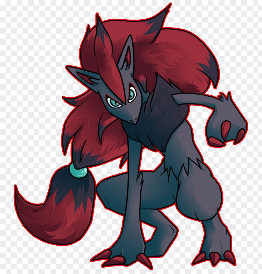 Zoroark Streamer Illustration Carnivores Demon Clip Art RED.M PNG