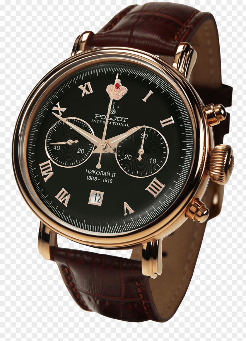 Chrono Poljot Brand Chronograph Clock Watch Strap PNG