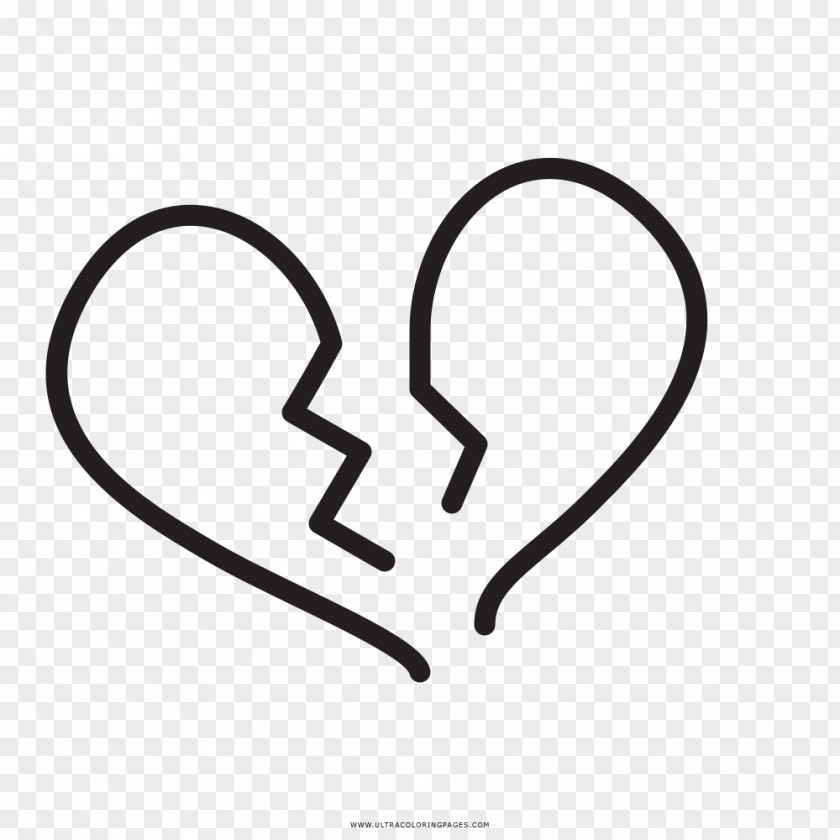 Heart Drawing Coloring Book Broken Black And White PNG