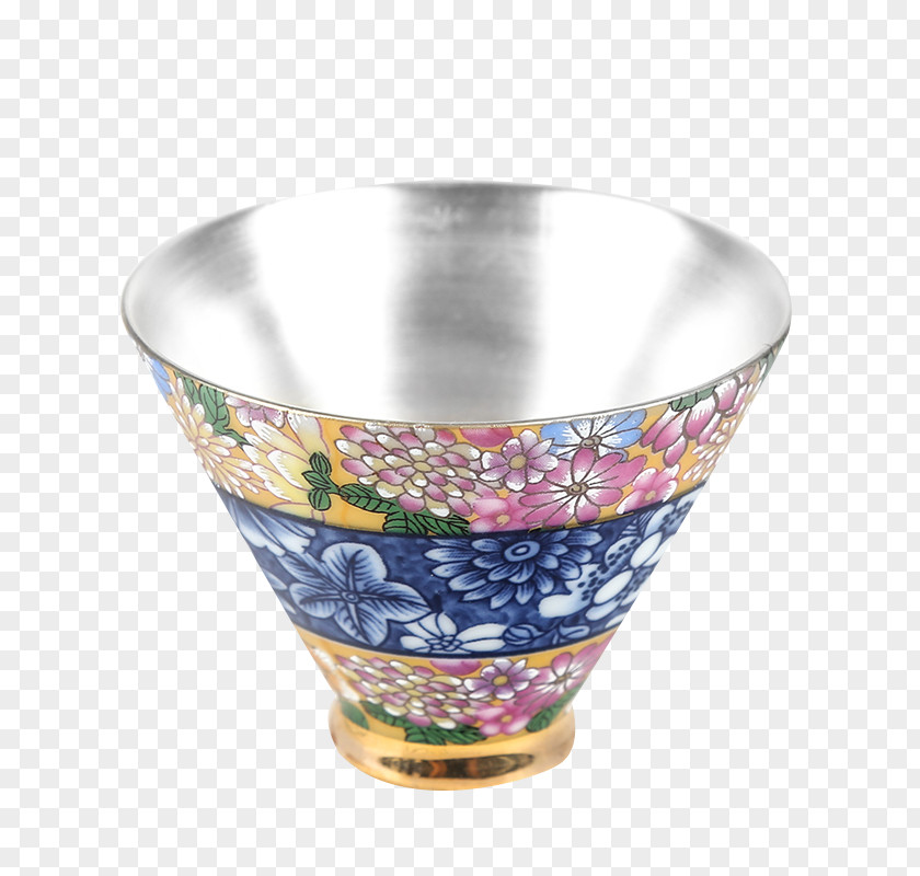 The Silver Cup National Pattern Jingdezhen Porcelain Glass Bowl PNG