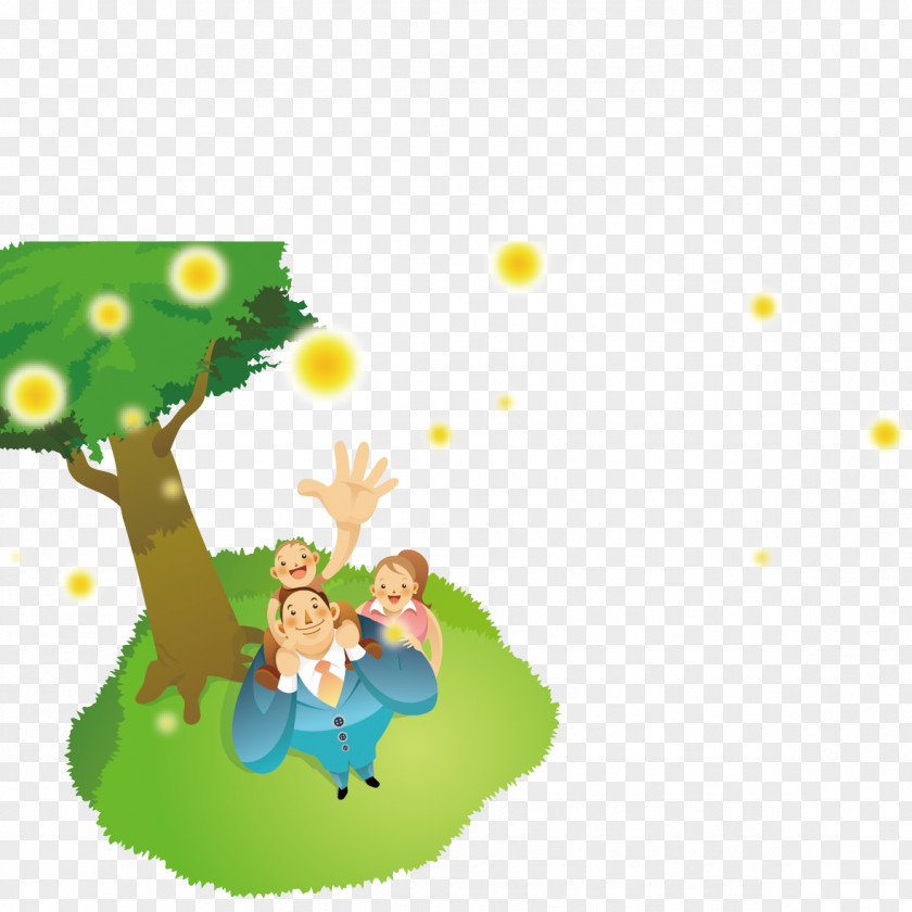 Family Of Three Cartoon Stock Illustration PNG