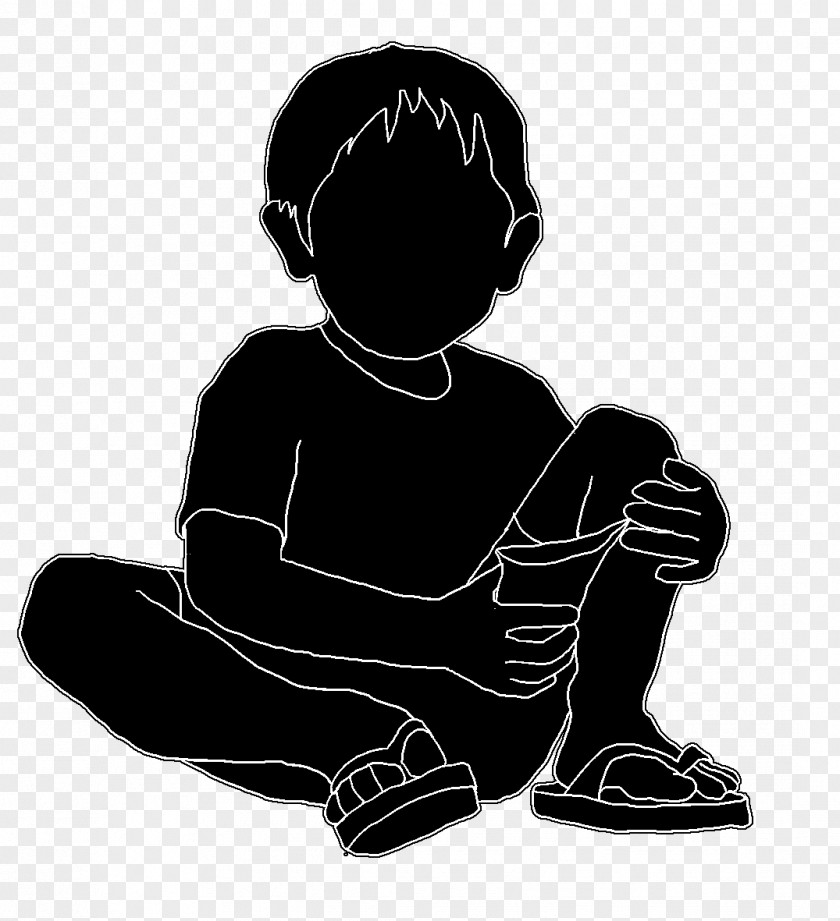 Little Boy Silhouette Drawing PNG