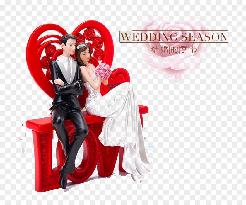 LOVE Romantic Aesthetic Married Doll Figure Romance Marriage PNG