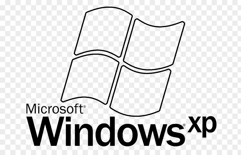 Ultimate Logo Windows XP Black & White Microsoft PNG