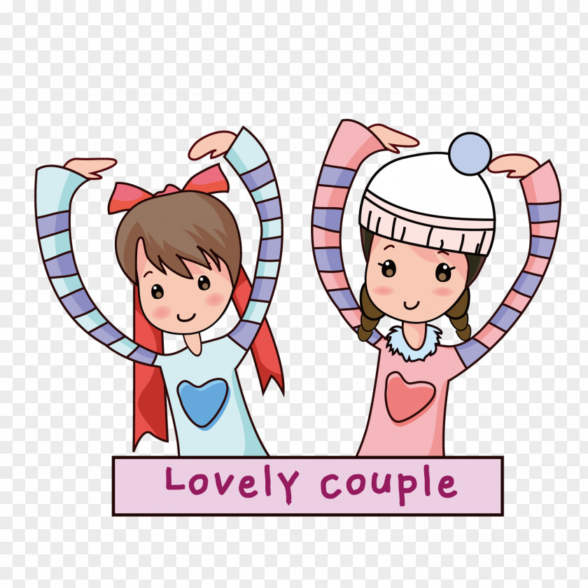 Love Couple Cartoon Romance Download PNG