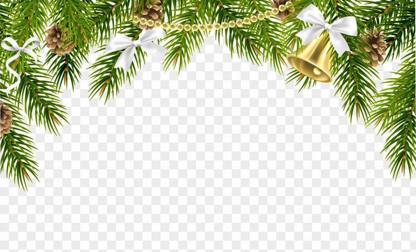 Christmas Pine Decor With Ornaments Clip Art Image Decoration Ornament PNG