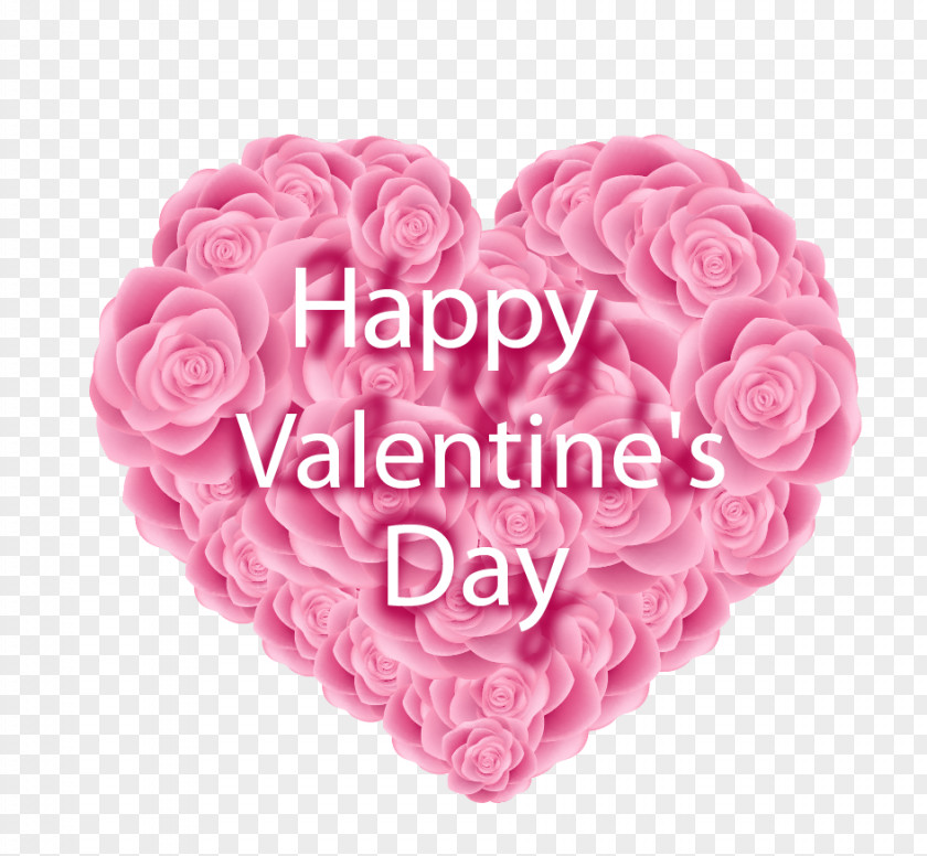 Pink Heart Beach Rose Valentines Day Euclidean Vector PNG