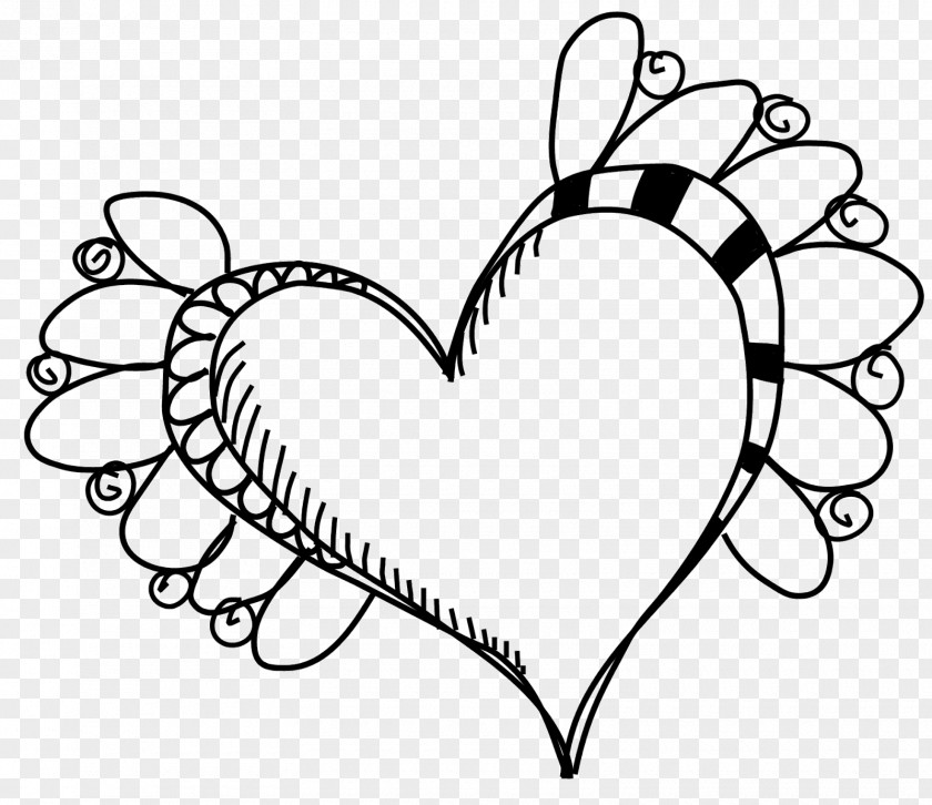 Doodles Heart Drawing Paper PNG