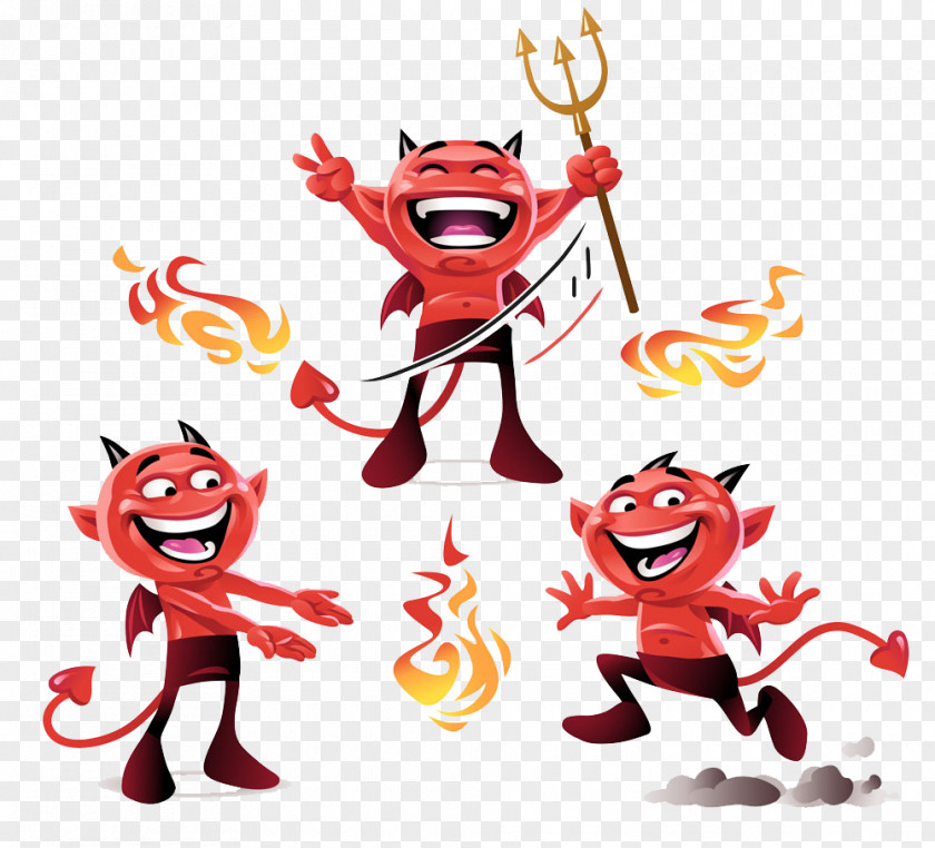 Happy Little Devil Angel Illustration PNG