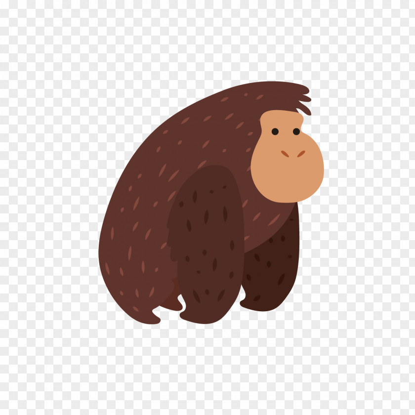 Vector Brown Orangutan Euclidean Cartoon Illustration PNG