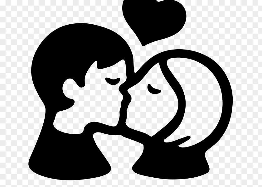 Happy Silhouette Heart Emoji PNG
