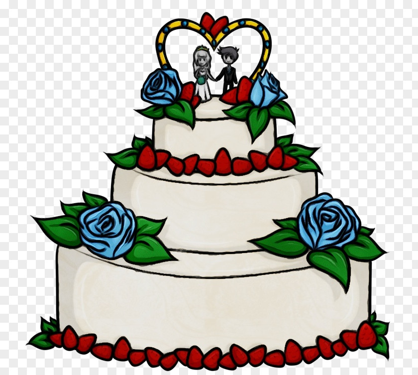 Baking Buttercream Cartoon Birthday Cake PNG