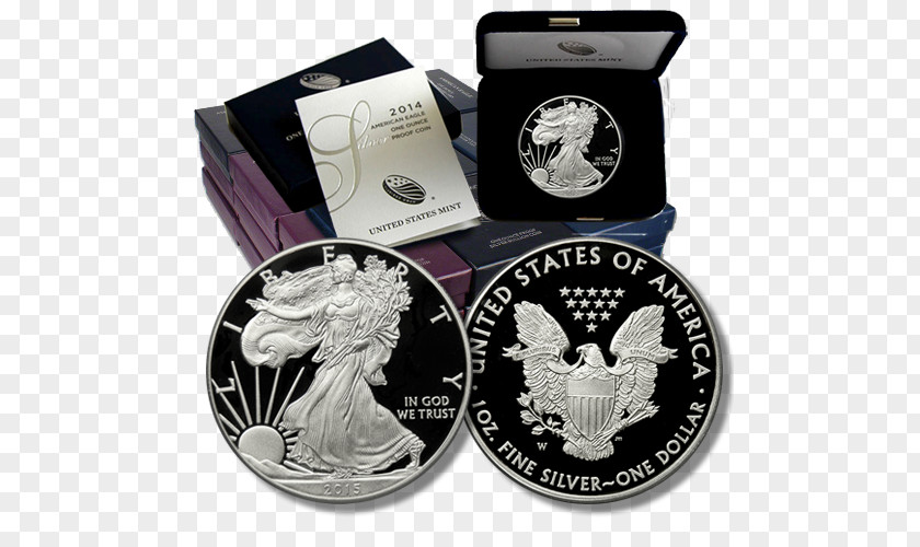 Eagle American Silver Proof Coinage Gold PNG