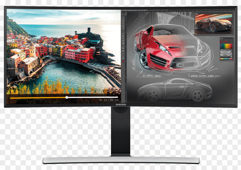 Monitor Computer Monitors 21:9 Aspect Ratio Widescreen Samsung Curved Screen PNG