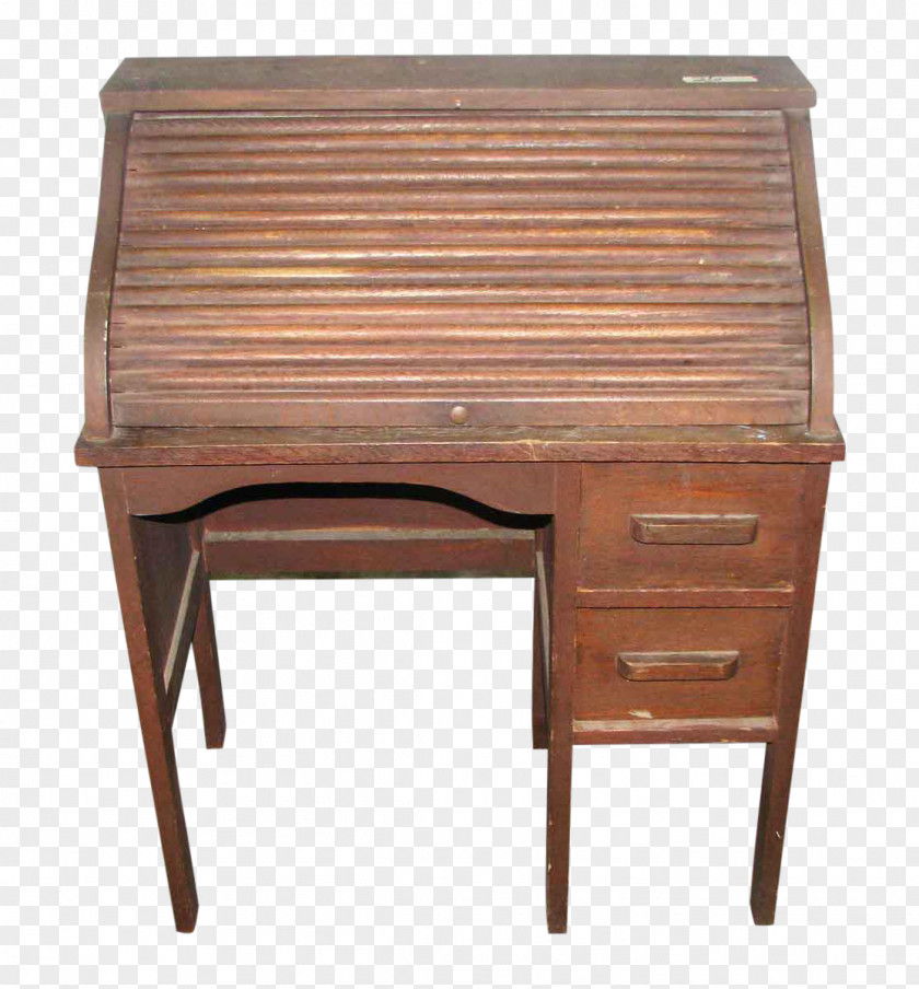 Antique Furniture Rolltop Desk Secretary Writing PNG