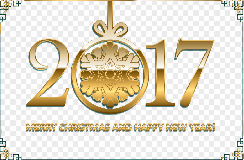 Antique Gold Frame Banner New Year's Eve 2017 Download Computer File PNG