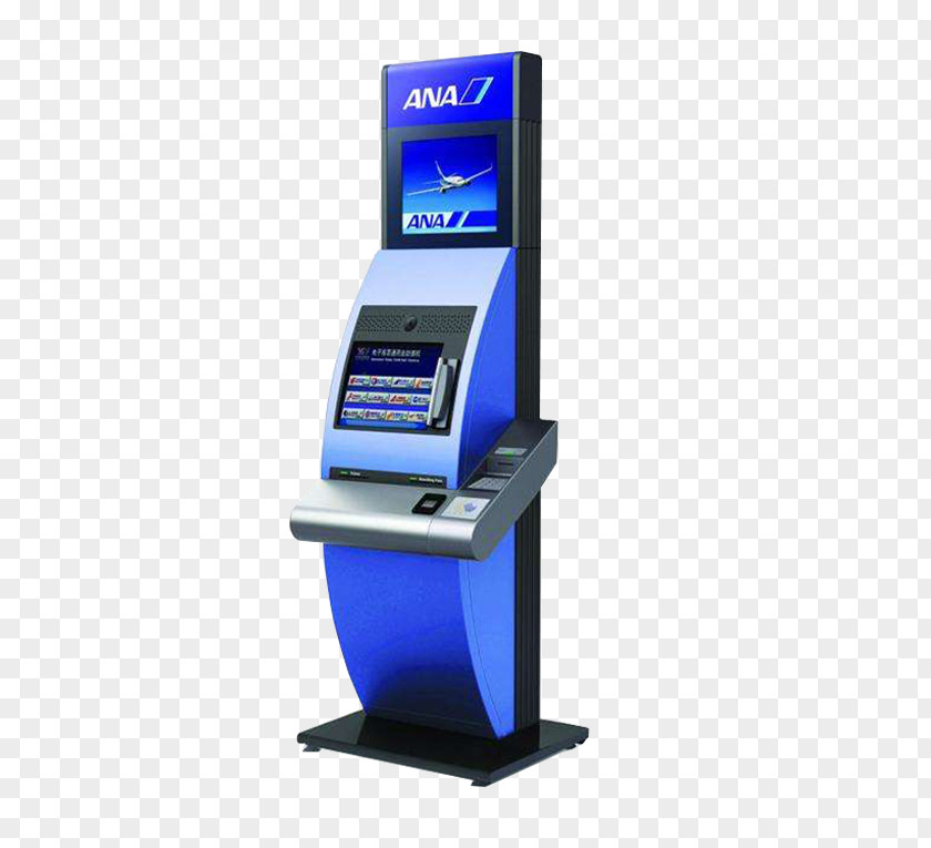 Blue ATM Machine Interactive Kiosk Automated Teller Money PNG