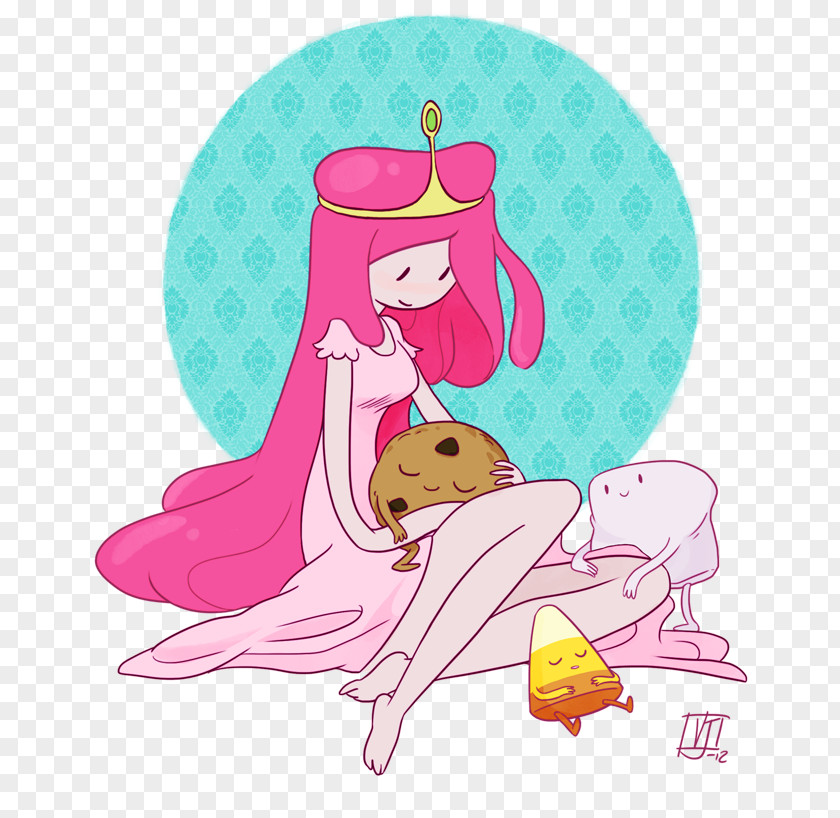 Finn The Human Princess Bubblegum Marceline Vampire Queen Chewing Gum Fan Art PNG