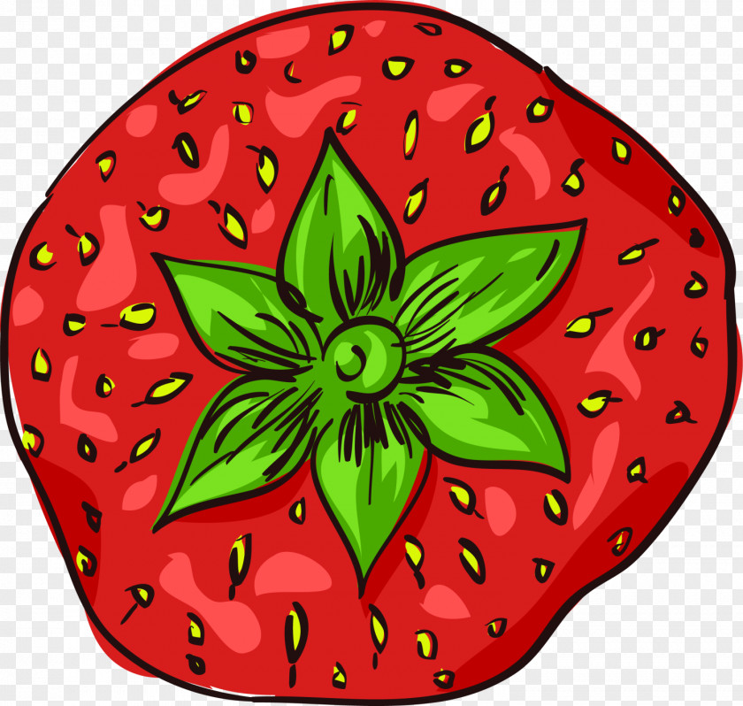 Red Hand-painted Strawberry Aedmaasikas Fruit Auglis PNG