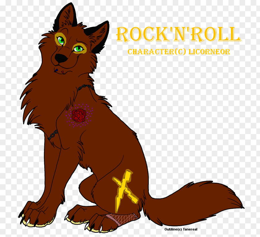 Rock In Roll Coyote Dog Puppy Red Wolf Black PNG