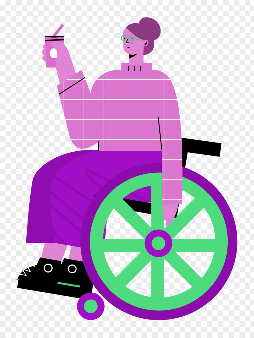 Sitting On Wheelchair Woman Lady PNG