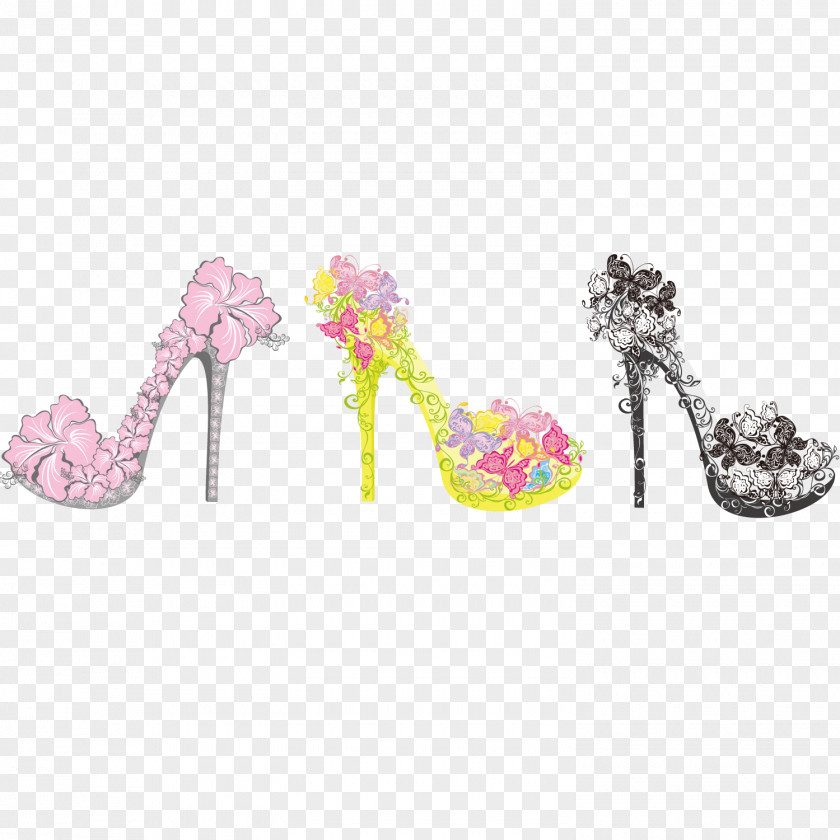 Flowers High Heels High-heeled Footwear Shoe Sandal Clothing PNG