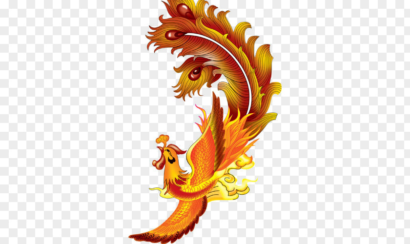 Phoenix Fenghuang Red PNG