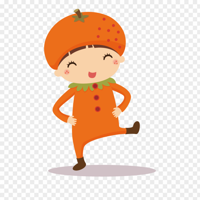 Wearing Persimmon Clothing For Children Cartoon Auglis Illustration PNG
