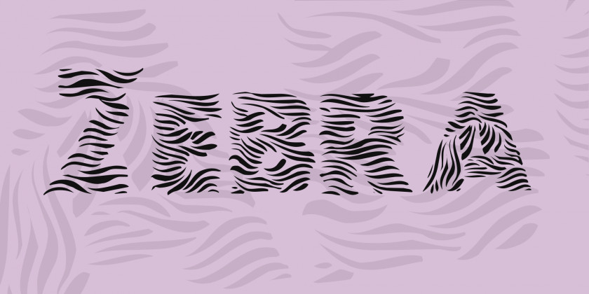 Zebra Printing Typeface Font PNG