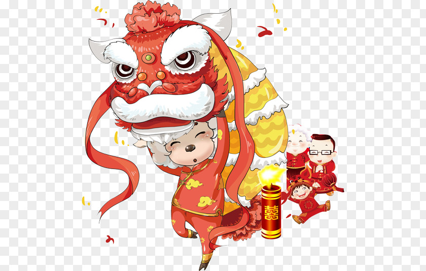 Lionhead Pleasant Lion Dance Chinese New Year Dragon PNG