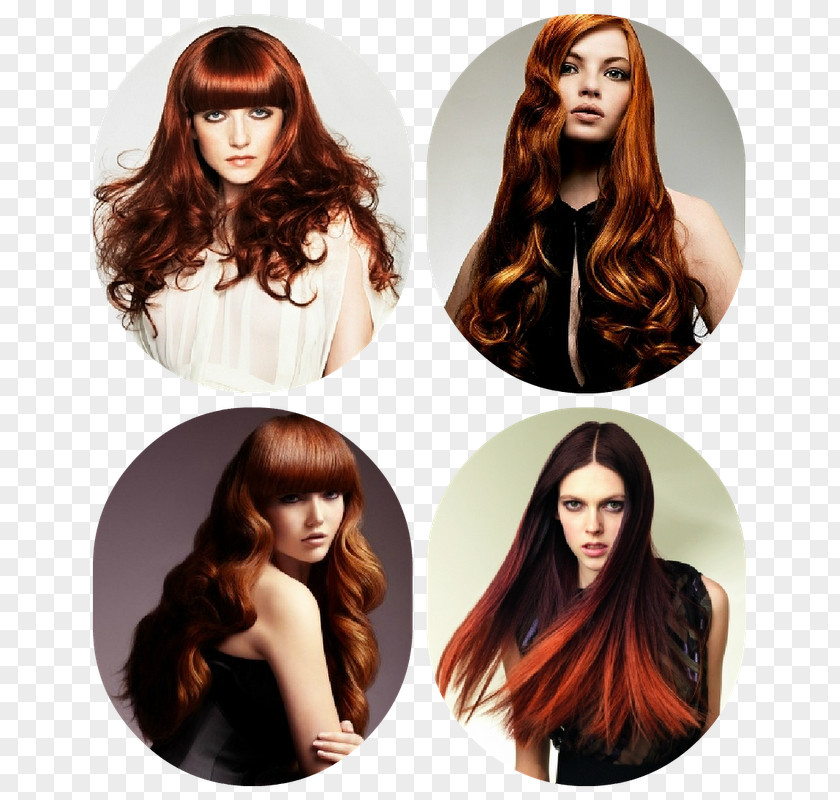 Long Hair Human Color Red Iron Hairstyle PNG