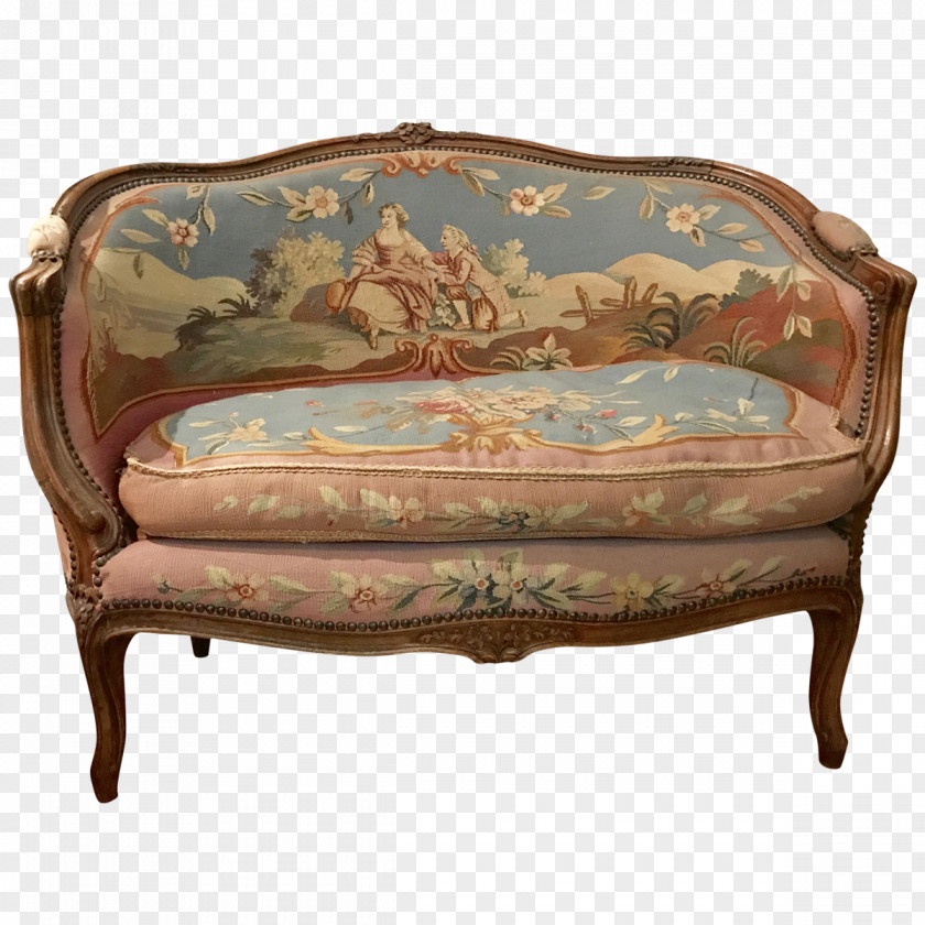 Antique Furniture Loveseat Couch Chair Upholstery PNG