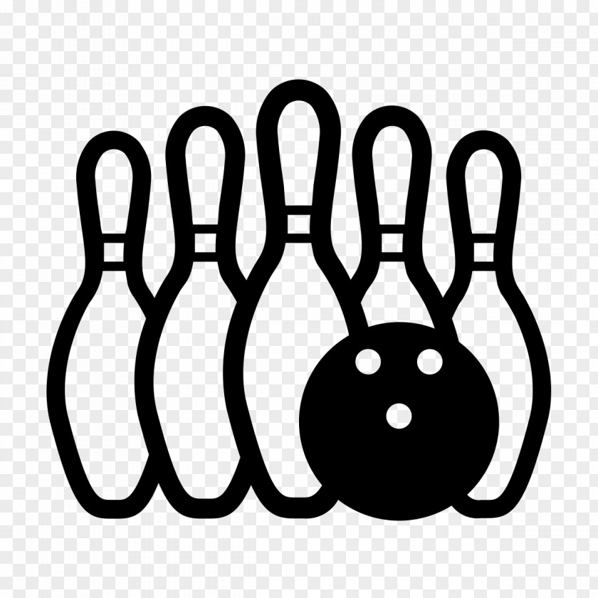 Bowling Alley Line Logo White Clip Art PNG