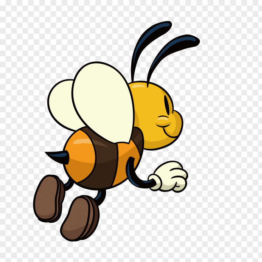 Cartoon Bee Honey Cupularve Drawing PNG